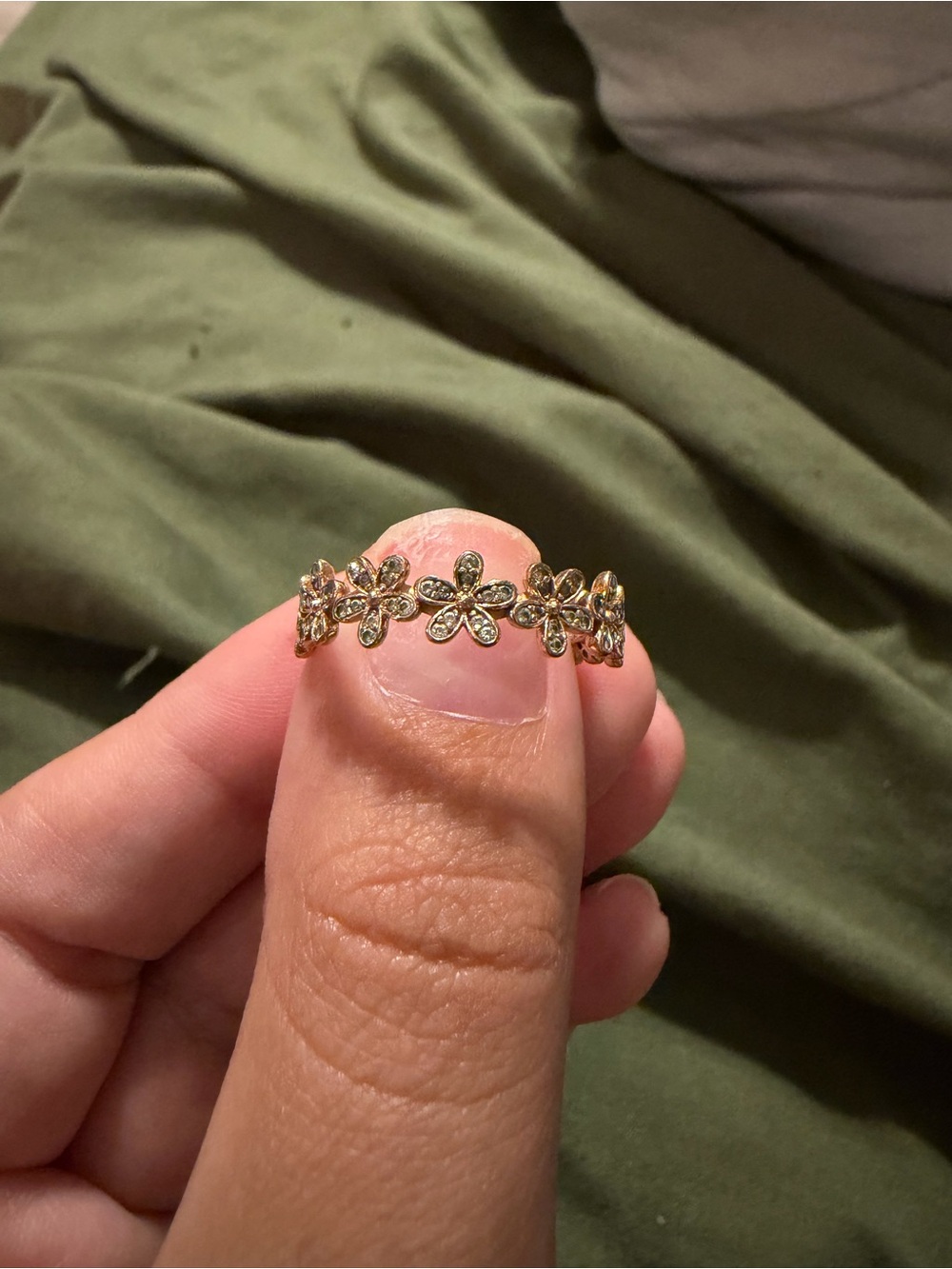 Pandora Dazzling Daisy Meadow Rose Gold Ring Size 8.5 NO BOX